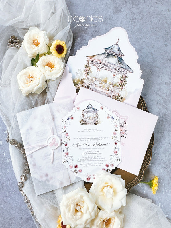 P230935 Plush Pink Garden Invitation