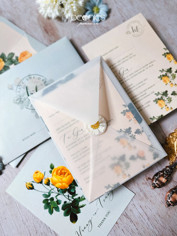P230938 Yellow Rose Garden Invitation