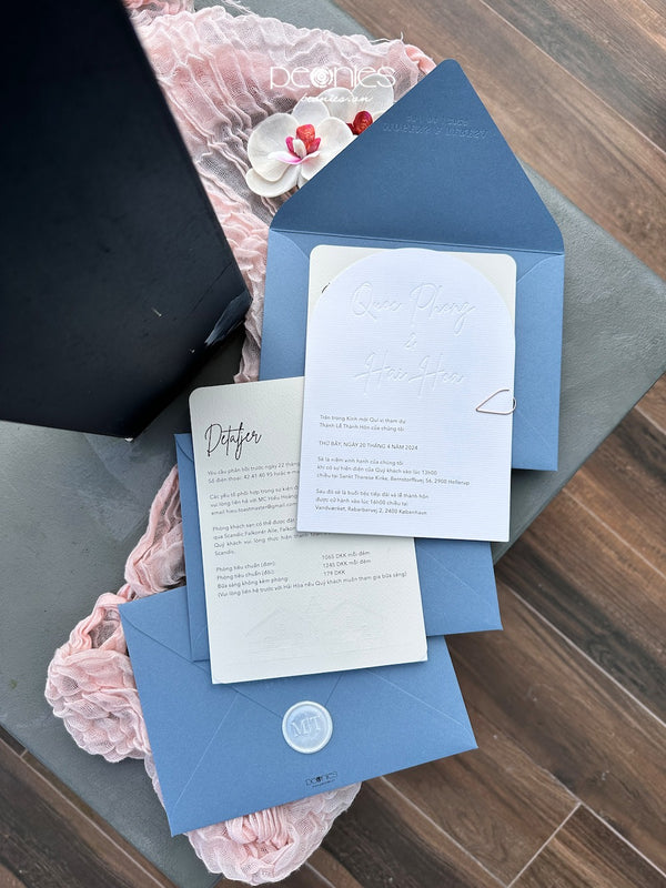 P230939 Blue Embossed Invitation