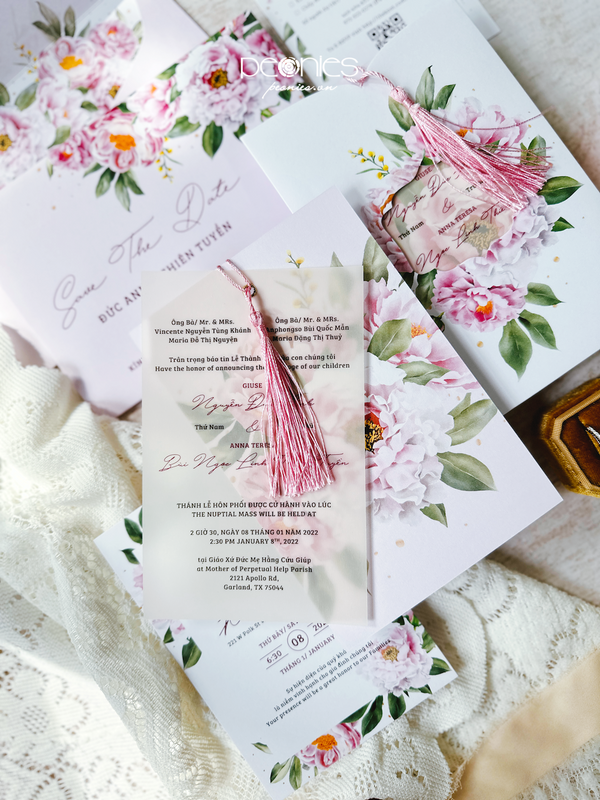 P230949 Pink Peony Invitation