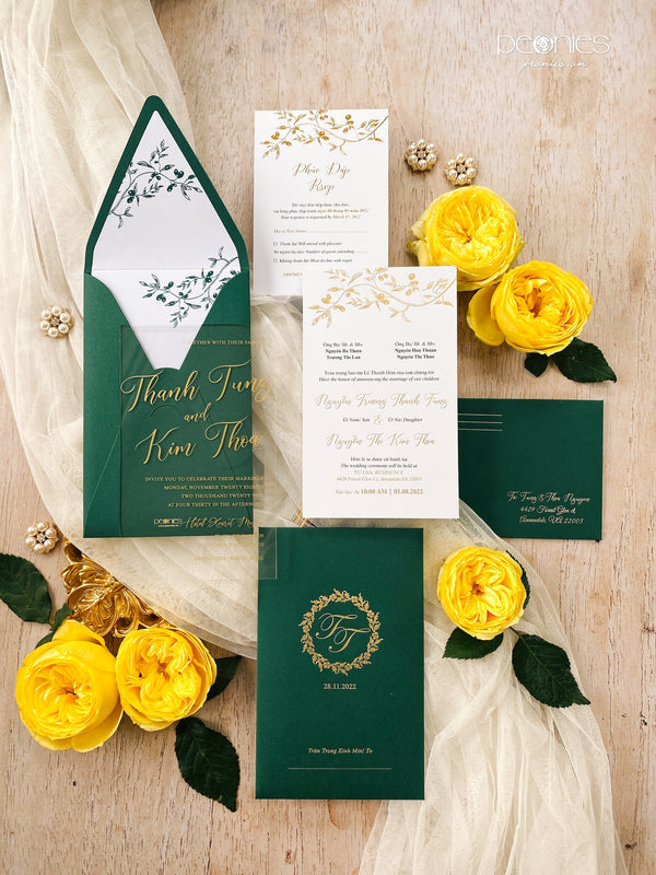 P220129 Greenery Acrylic Invitation